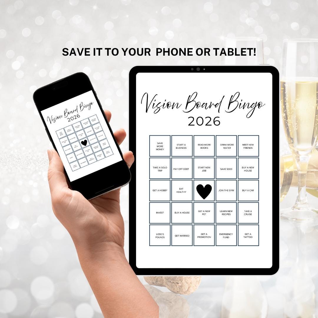 Vision Board Bingo Printable, Canva Editable Template, Goal Setting ...
