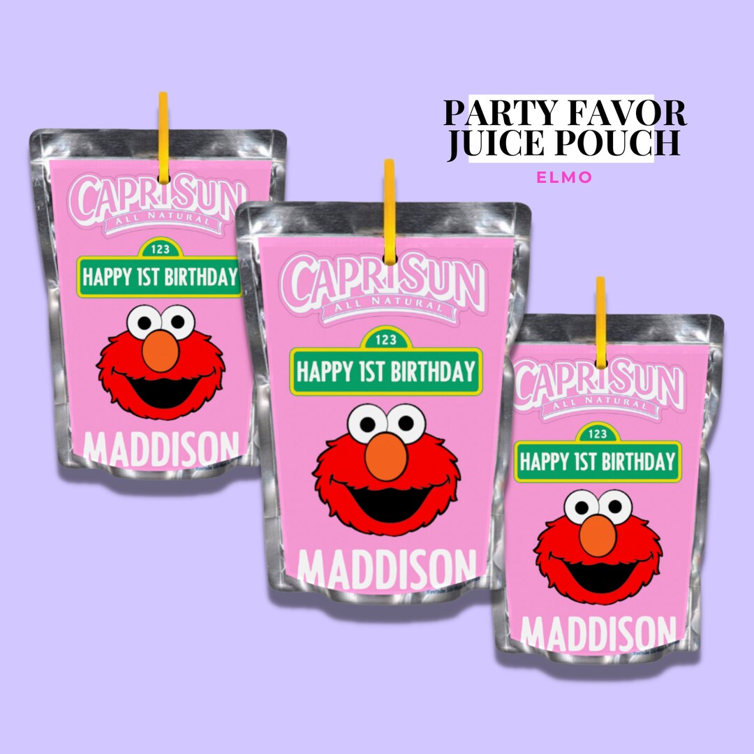 Elmo Capri Sun Pouch Elmo Party Favors Editable Party Etsy Australia