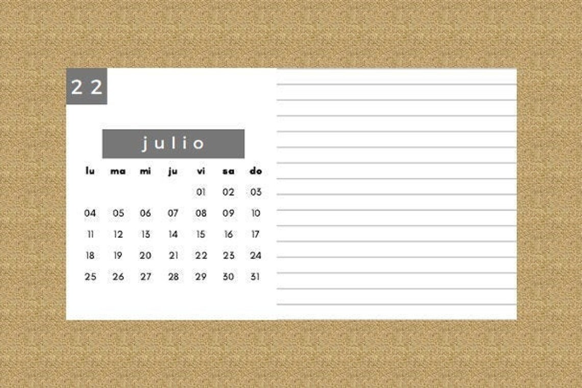2021 2022 calendar with notes spanish etsy