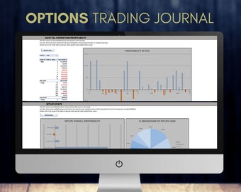 DIARIO DE COMERCIO DE OPCIONES Excel Hoja de cálculo / Day Trading Swing Trading Inversión / Mercado de valores
