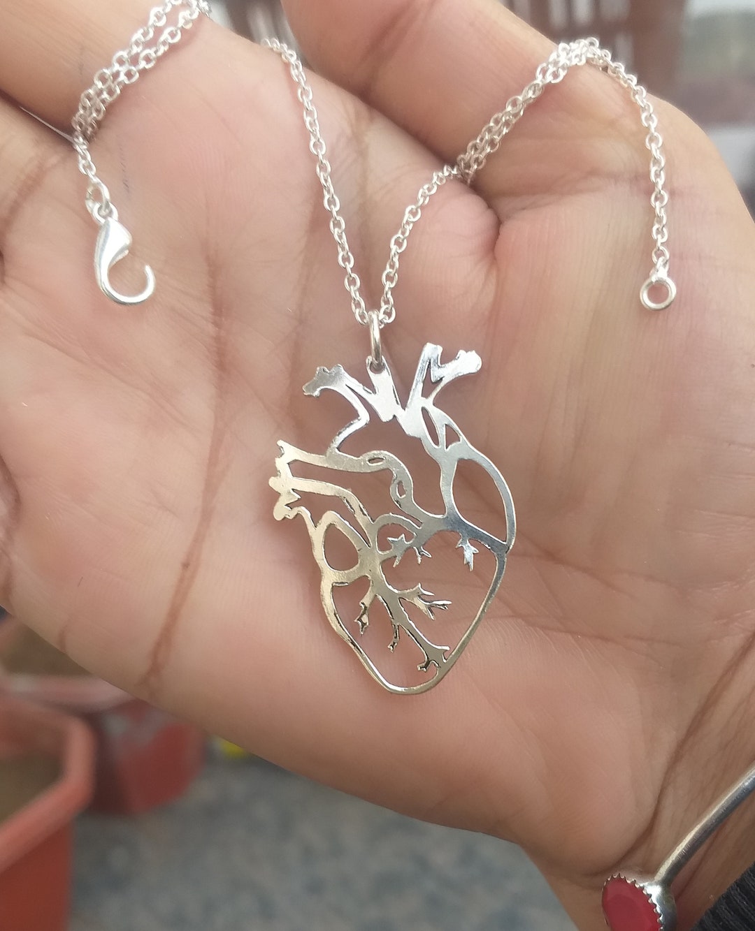 Human Heart Pendant, Trendy Jewelry, Human Organ Jewelry, Gifts for Her