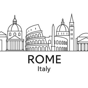 Rome Skyline Printable Wall Art | Minimalist Line Drawing | Italy Digital Download | Modern Cityscape Art | Travel-Inspired Home Decor