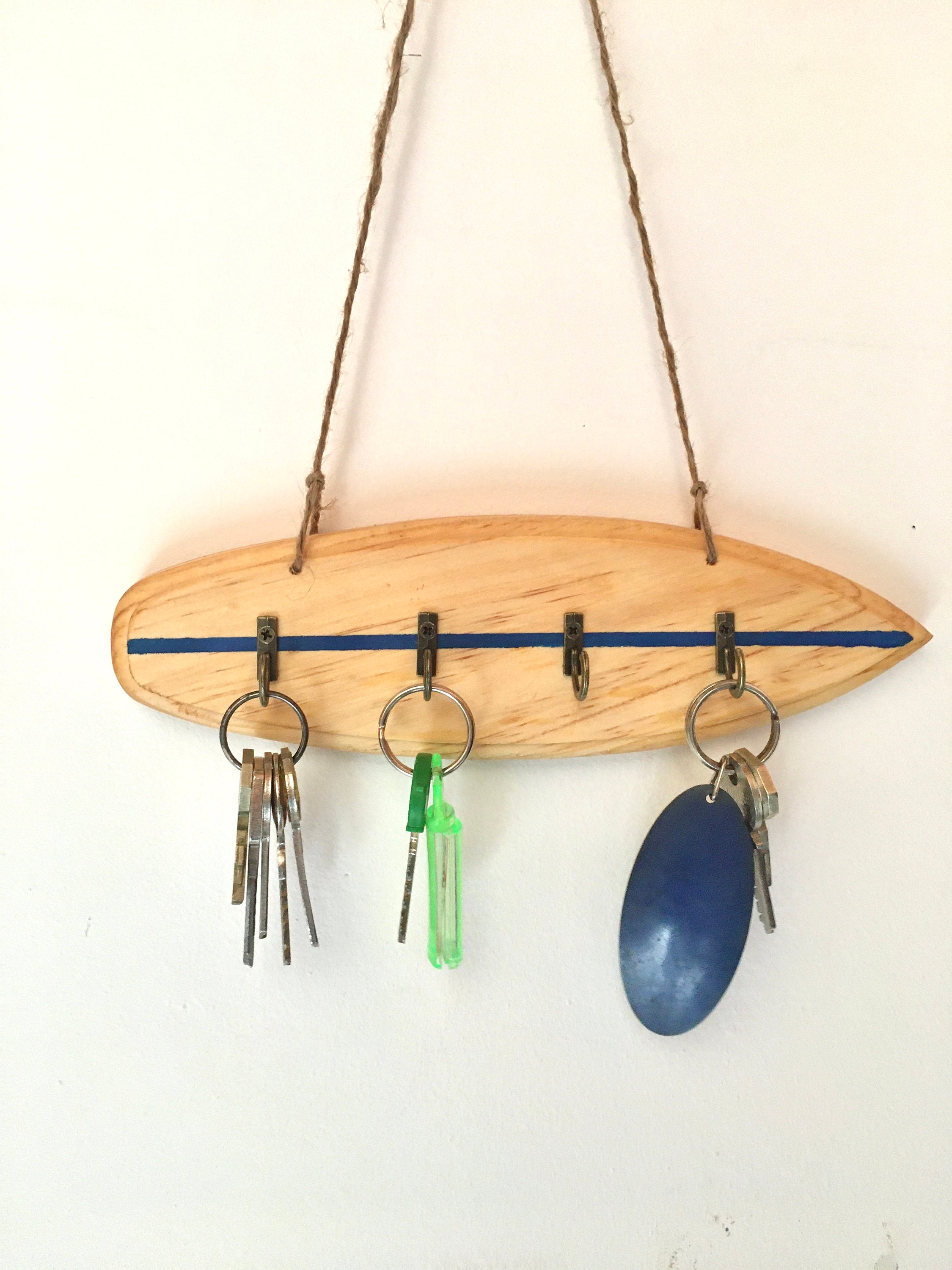 Onami - Wooden Surf Key Hanger Entryway Hook Rack Keys Car Organisator