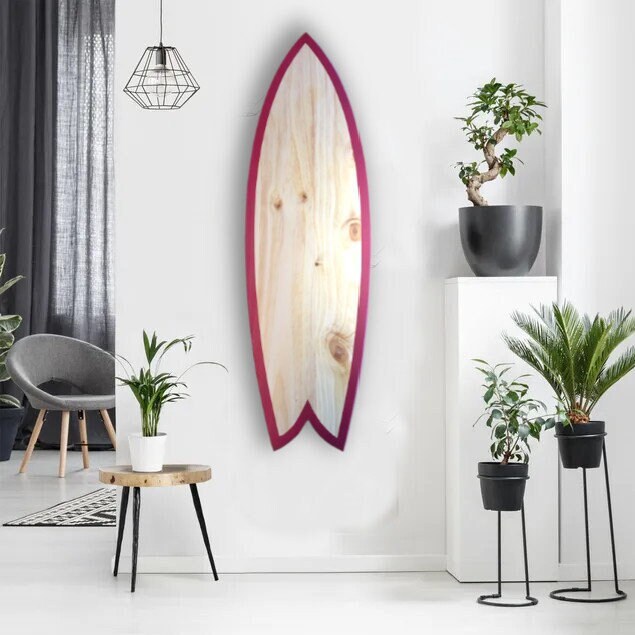 Planche de Surf en Bois/Wooden Surfboard Decoration Natural Decor