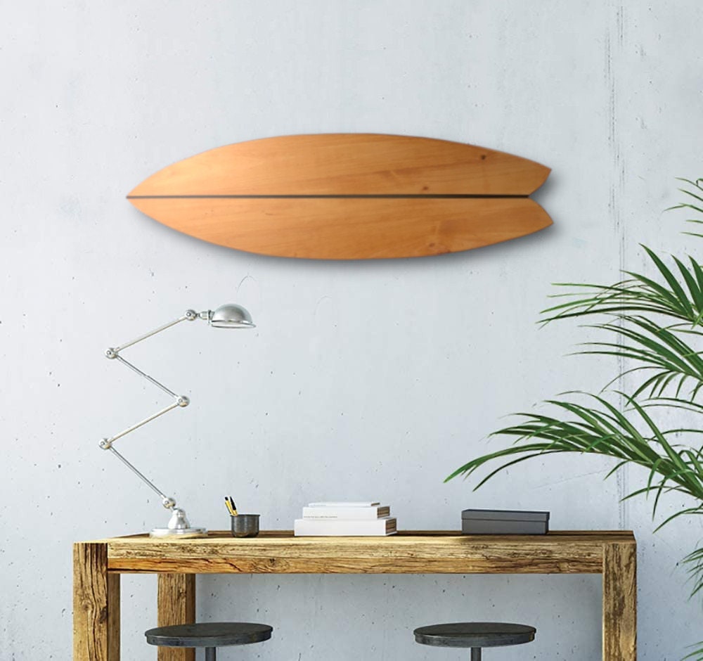 Planche de Surf Décorative en Bois/Wooden Surfboard/ Decor Décoration Surf