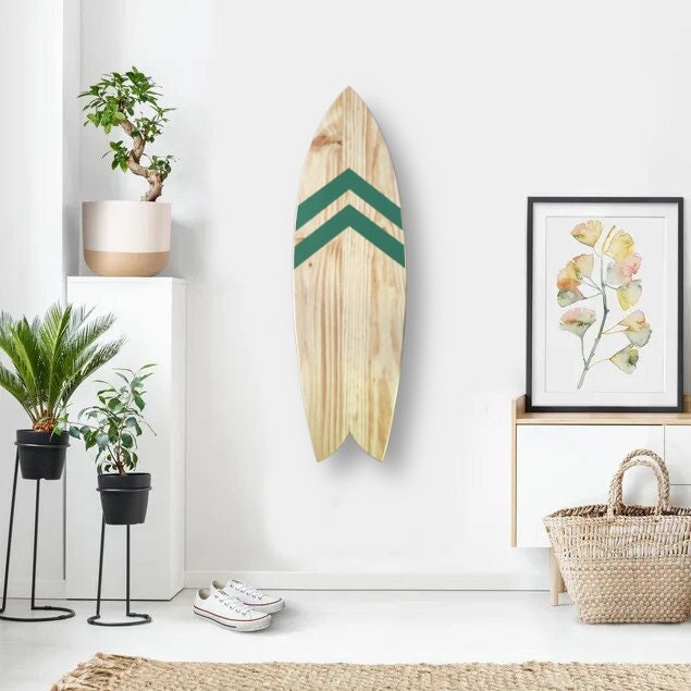 Planche de Surf en Bois/Wooden Surfboard Decoration Natural Decor