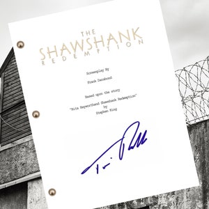 The Shawshank Redemption Script Signed Autograph Reprint 125 Page Script with autographed reprint cover by Tim Robbins
