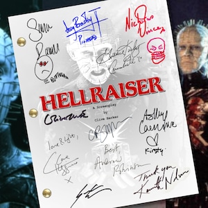Hellraiser Movie Script Reprint w/ 11 Autograph Reprints | 96 Pages | Screenplay Collectible |Psychological Horror Movie Screenplay