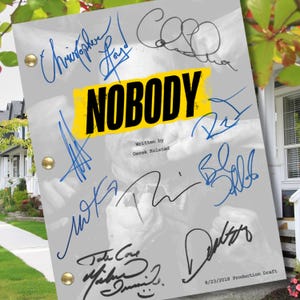 Nobody Script Handtekening ondertekende herdrukken - Bob Odenkirk, Hutch Mansell Dark Comedy