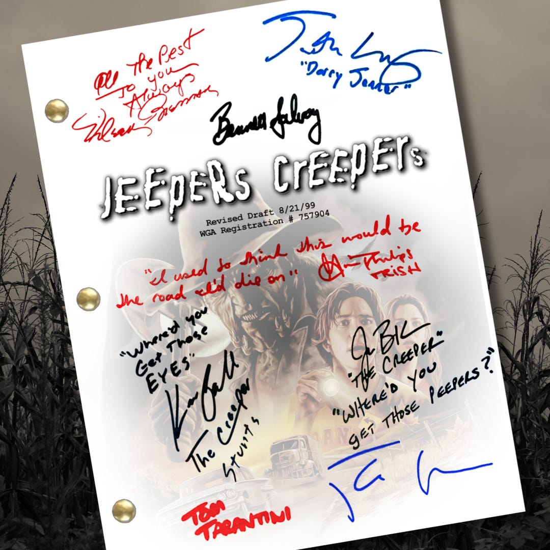 Jeepers Creepers Movie Script Reprint With Facsimile Autographs