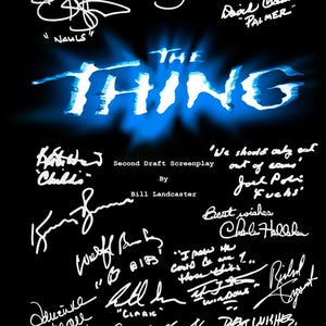 Het script van The Thing: Cast-Signed - herdrukken met handtekening - 123 pagina&#39;s - Kurt Russell, 1982
