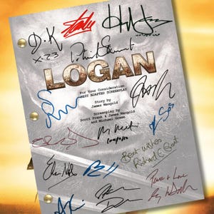 Guión de Logan firmado - Reimpresiones autógrafas - 125 páginas - Con 15 reimpresiones autógrafas del elenco / Hugh Jackman - Wolverine - X-Men