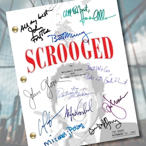 Scrooged Movie Script (1988) – Full Screenplay w/ 11 Reprinted Autographs – 27 Pages – Christmas Holiday Classic Film Collectible