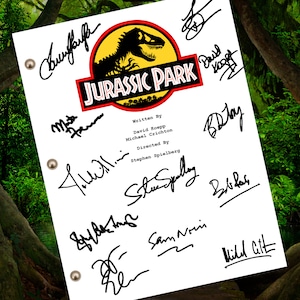 Jurassic Park Script Signed- Autograph Reprints- 142 Pages- Jeff Goldblum Samuel L. Jackson Laura Dern Sam Neill Bob Peck