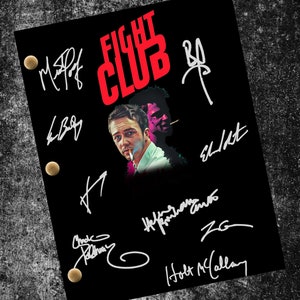 Fight Club Autographed Signed Movie Script Reprint Full Screenplay Full Script