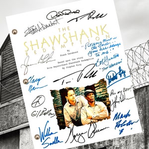 The Shawshank Redemption Script Signed Autograph Reprint 125 Pgs Morgan Freeman, Tim Robbins,clancy brown, bob gunton, william sadler,