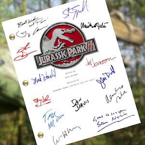Jurassic Park III Signed Autograph Script Reprints Jurassic Park 3 Sam Neill