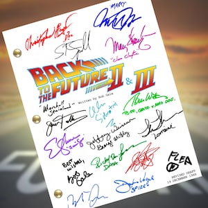 Back to the Future II & III Movie Script Reprint with Autographs | Full Screenplay | Custom Script Cover | Film Memorabilia Gift