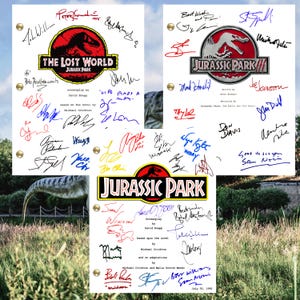 Jurassic Park Signed Autograph Scripts Collection Reprints 3 Complete Scripts