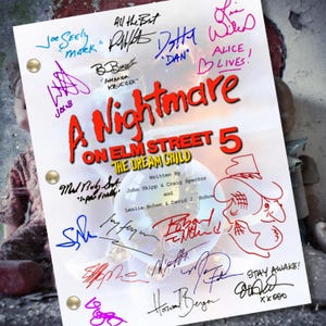 A Nightmare On Elm Street 5 Cast-Signed Autograph Script Reprints Dream Child Movie Script Draft