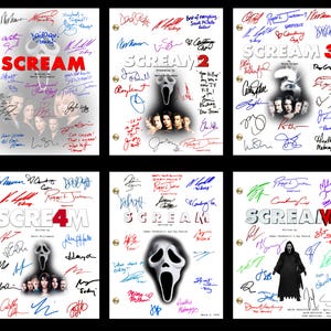 Scream Movies 1-6 Script Collection Signed Autograph Reprints 6 Scripts Horror