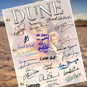 Dune 1984 Movie Script Autograph Cast Signed Reprints- Full Movie Script