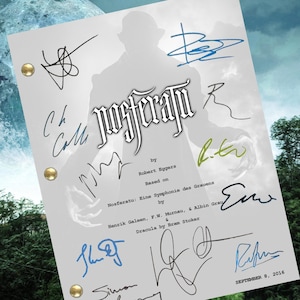 Nosferatu Script Autograph Signed Reprints, Robert Eggers, 2024 Nosferatu Movie