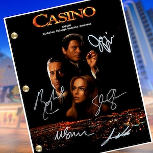 Casino Movie Autographed, Signed, Script. Full Screenplay Script ReprintMovie Script Draft, Robert DeNiro  Joe Pesci James Woods Sharon