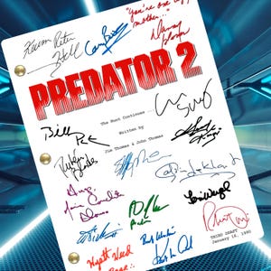 Predator 2 Movie Script Signed, Autograph Reprints, Full Movie Script 108 Pages