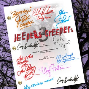 Jeepers Creepers 3 Movie Script Reprint with Autographs | Horror Screenplay | Creeper Cult Classic | Halloween Gift | Fan Collectible