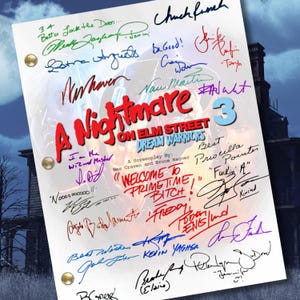 A Nightmare On Elm Street 3 Dream Warriors Cast ondertekend handtekeningscript herdrukken concept van filmscript