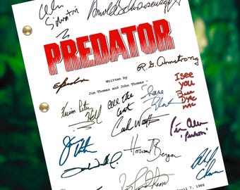 Predator Movie Script Cast Signed Autographed Reprints Full Script - Screenplay Arnold Schwarzenegger Carl Weathers Jesse Ventura
