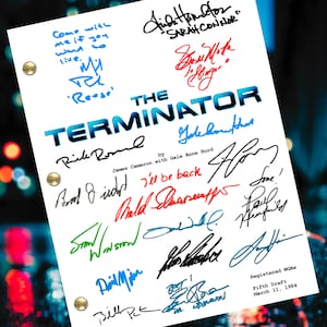 The Terminator Script Signed, Autographed Reprints, Full 111 Page Screenplay