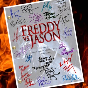 Freddy vs Jason Cast ondertekende herdrukken van gesigneerd script Voorhees Krueger