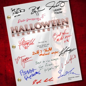 Halloween Resurrection Signed Autograph Script Reprints Michael Myers Fan Art, Collector Script, Memorabilia, Great Fan Gift