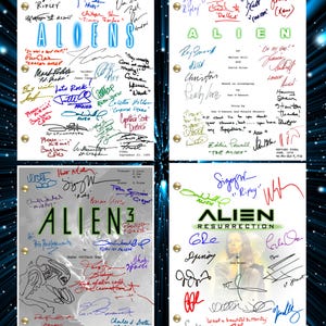 Alien 1-4 Script Collection Autograph Signed Reprints Four Complete Scripts