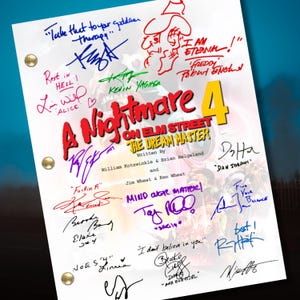 A Nightmare On Elm Street 4 Cast ondertekende herdrukken handtekening script herdrukken Dream Master herdruk filmscript concept