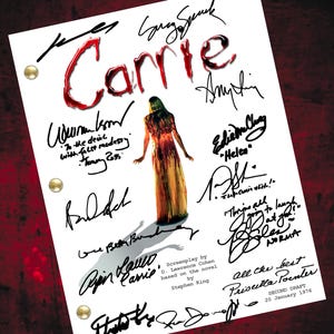 Carrie Script Signed - Autograph Reprints, 130 Pages, Plus Cover, Stephen King Sissy Spacek