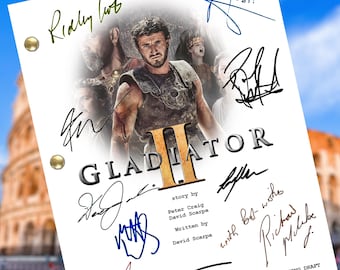 Gladiator II Script Autograph Signed Reprints 132 Pages- Denzel Washington Movie Script Draft