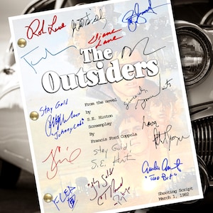 The Outsiders Signed Autograph Movie Script Reprints Outsiders Movie Greasers