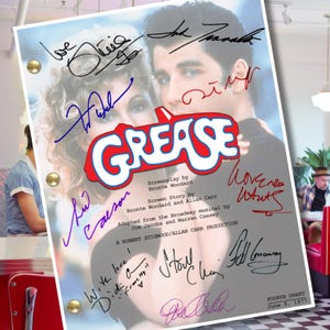 Grease Movie Script Signed Autograph Reprint | John Travolta Olivia Newton-John