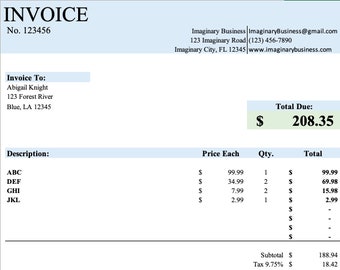 Invoice Templet with Invoice Tracking