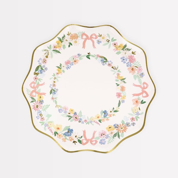 Meri Meri Floral Side Plates | Garden Party Decor | Dessert Tableware