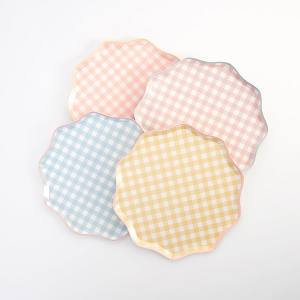 Gingham Plates Etsy