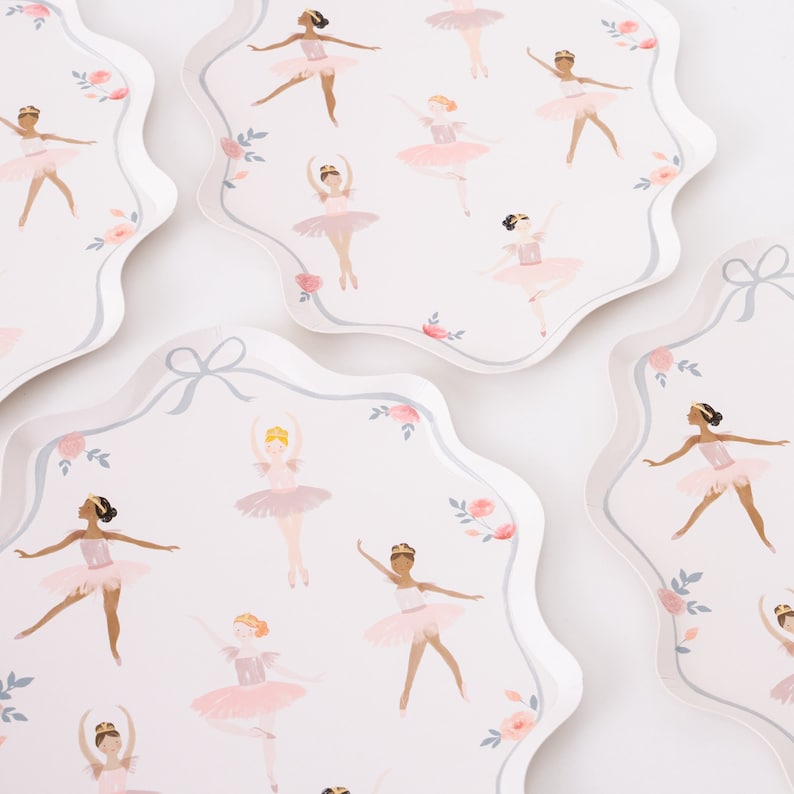 Meri Meri Ballerina Plates (8 Pack) | Ballet Party Plates | Elegant Pink for Birthday, Dance Party & Celebrations image 4