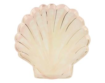 Watercolor Clam Shell Plates (set of 8)
