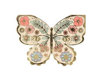 Floral Butterfly Napkins (x 16)