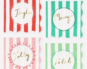 Striped Small Napkins (x 16)