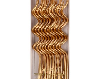 Gold Swirly Candles (x 20)