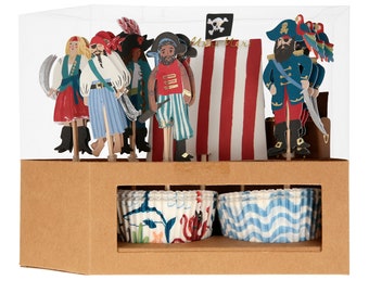 Pirate Ship Cupcake Kit (x 24 toppers)